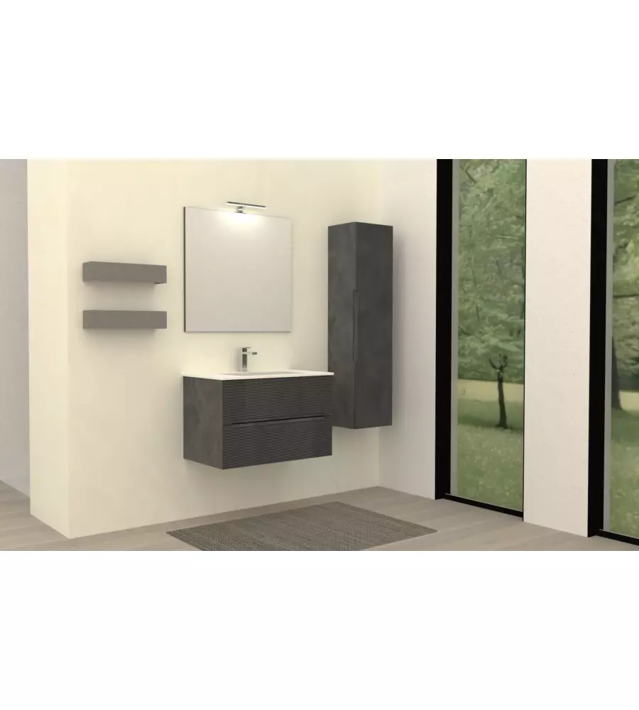 MOBILE BAGNO "CANALETTO" GRIGIO, 80 CM